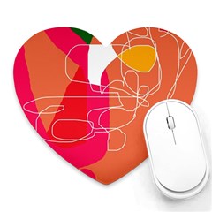 Orange Abstraction Heart Mousepads by Valentinaart