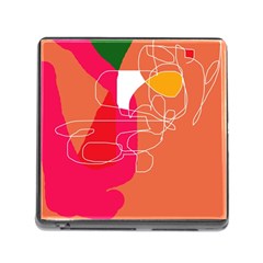 Orange Abstraction Memory Card Reader (square) by Valentinaart