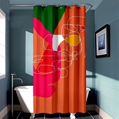 Orange Abstraction Shower Curtain 36  X 72  (stall)  by Valentinaart