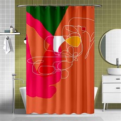 Orange Abstraction Shower Curtain 48  X 72  (small)  by Valentinaart