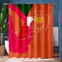 Orange Abstraction Shower Curtain 60  X 72  (medium)  by Valentinaart