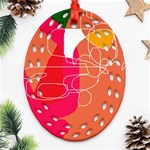 Orange abstraction Oval Filigree Ornament (2-Side)  Front