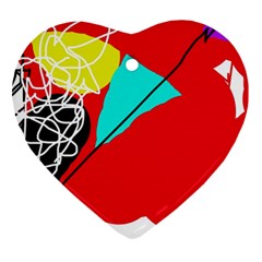 Colorful Abstraction Heart Ornament (2 Sides) by Valentinaart