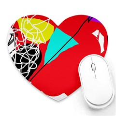 Colorful Abstraction Heart Mousepads by Valentinaart