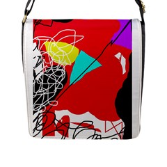 Colorful Abstraction Flap Messenger Bag (l)  by Valentinaart