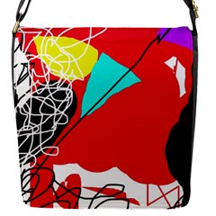 Colorful Abstraction Flap Messenger Bag (s) by Valentinaart