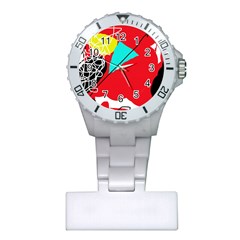 Colorful Abstraction Plastic Nurses Watch by Valentinaart