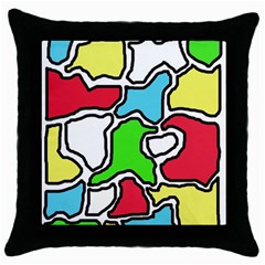 Colorful Abtraction Throw Pillow Case (black) by Valentinaart