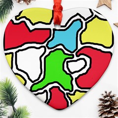 Colorful Abtraction Heart Ornament (2 Sides) by Valentinaart