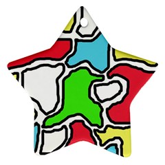 Colorful Abtraction Star Ornament (two Sides)  by Valentinaart