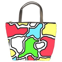 Colorful Abtraction Bucket Bags by Valentinaart