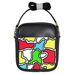 Colorful Abtraction Girls Sling Bags by Valentinaart