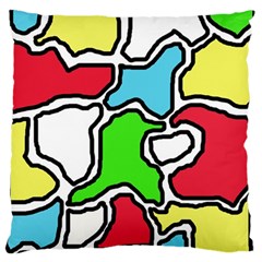 Colorful Abtraction Large Cushion Case (two Sides) by Valentinaart