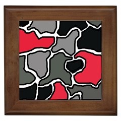 Black, Gray And Red Abstraction Framed Tiles by Valentinaart