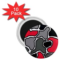 Black, Gray And Red Abstraction 1 75  Magnets (10 Pack)  by Valentinaart