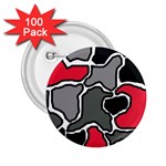 Black, gray and red abstraction 2.25  Buttons (100 pack)  Front