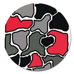 Black, gray and red abstraction Magnet 5  (Round) Front