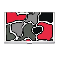 Black, Gray And Red Abstraction Business Card Holders by Valentinaart