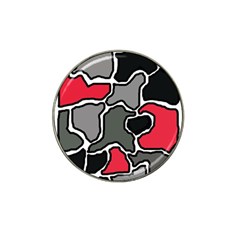 Black, Gray And Red Abstraction Hat Clip Ball Marker (10 Pack) by Valentinaart