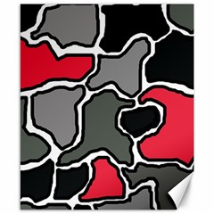 Black, Gray And Red Abstraction Canvas 8  X 10  by Valentinaart