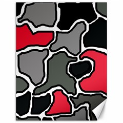 Black, Gray And Red Abstraction Canvas 12  X 16   by Valentinaart