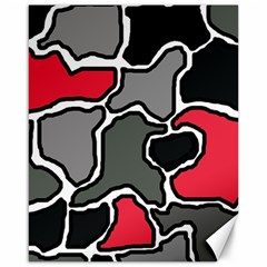 Black, Gray And Red Abstraction Canvas 16  X 20   by Valentinaart