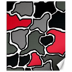 Black, Gray And Red Abstraction Canvas 20  X 24   by Valentinaart