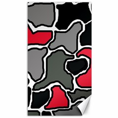 Black, Gray And Red Abstraction Canvas 40  X 72   by Valentinaart