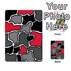 Black, Gray And Red Abstraction Multi-purpose Cards (rectangle)  by Valentinaart