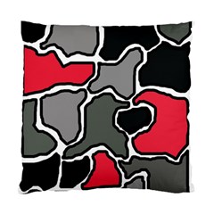 Black, Gray And Red Abstraction Standard Cushion Case (one Side) by Valentinaart