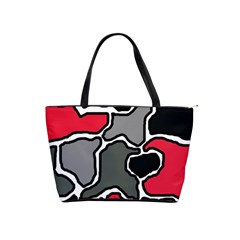 Black, Gray And Red Abstraction Shoulder Handbags by Valentinaart