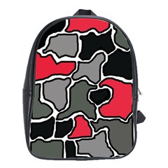 Black, Gray And Red Abstraction School Bags(large)  by Valentinaart