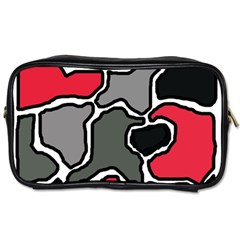 Black, Gray And Red Abstraction Toiletries Bags 2-side by Valentinaart