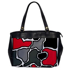 Black, Gray And Red Abstraction Office Handbags by Valentinaart