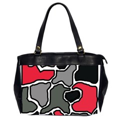 Black, Gray And Red Abstraction Office Handbags (2 Sides)  by Valentinaart