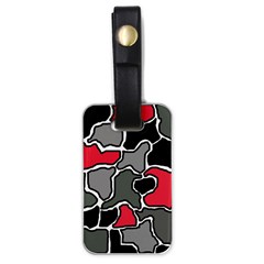 Black, Gray And Red Abstraction Luggage Tags (one Side)  by Valentinaart