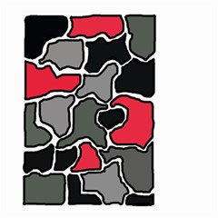 Black, Gray And Red Abstraction Small Garden Flag (two Sides) by Valentinaart