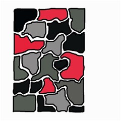 Black, Gray And Red Abstraction Large Garden Flag (two Sides) by Valentinaart