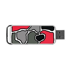 Black, Gray And Red Abstraction Portable Usb Flash (two Sides) by Valentinaart