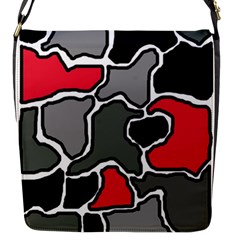 Black, Gray And Red Abstraction Flap Messenger Bag (s) by Valentinaart