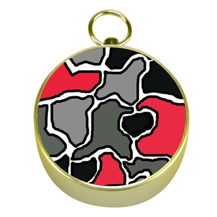 Black, gray and red abstraction Gold Compasses