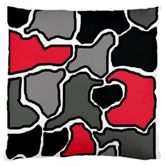 Black, Gray And Red Abstraction Standard Flano Cushion Case (one Side) by Valentinaart