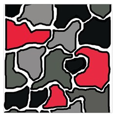 Black, Gray And Red Abstraction Large Satin Scarf (square) by Valentinaart