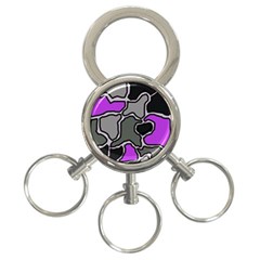 Purple And Gray Abstraction 3-ring Key Chains by Valentinaart