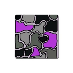 Purple And Gray Abstraction Square Magnet by Valentinaart