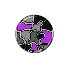 Purple And Gray Abstraction Hat Clip Ball Marker (4 Pack) by Valentinaart