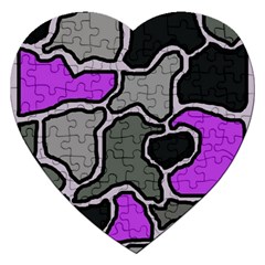 Purple And Gray Abstraction Jigsaw Puzzle (heart) by Valentinaart