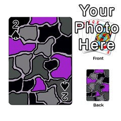 Purple And Gray Abstraction Playing Cards 54 Designs  by Valentinaart