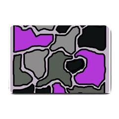 Purple And Gray Abstraction Small Doormat  by Valentinaart