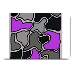 Purple And Gray Abstraction Large Doormat  by Valentinaart